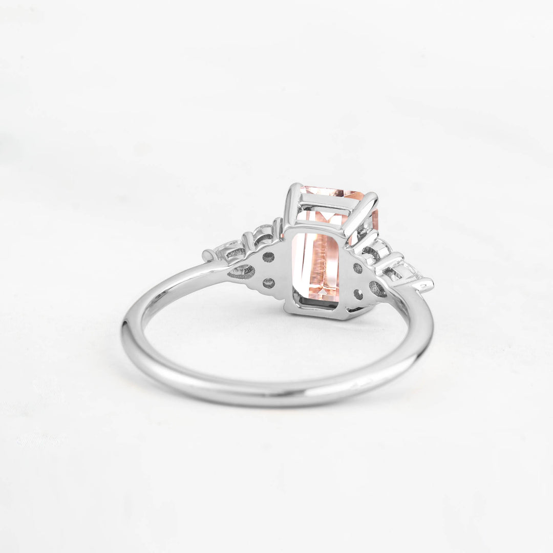 Symmar Emerald-cut Morganite Engagement Ring