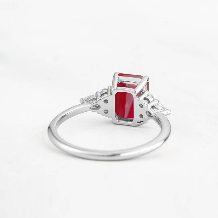 Symmar Emerald-cut Ruby Engagement Ring