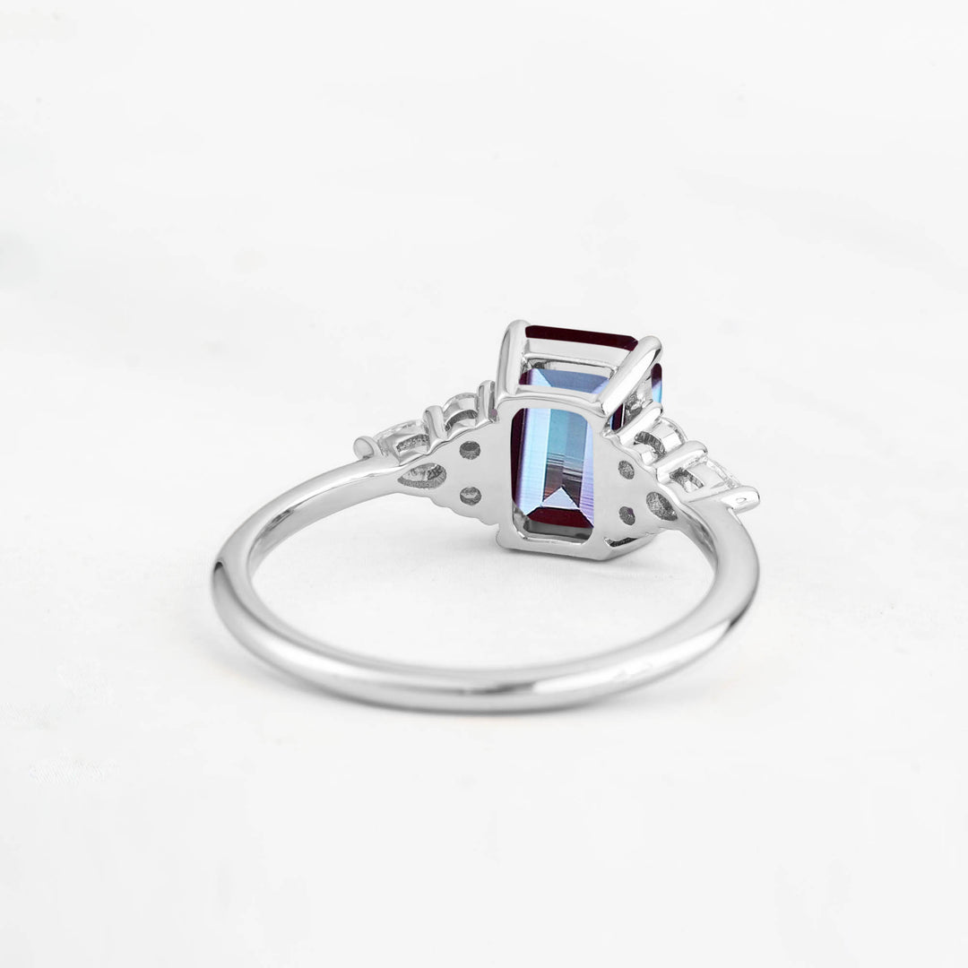 Symmar Emerald-cut Alexandrite Engagement Ring