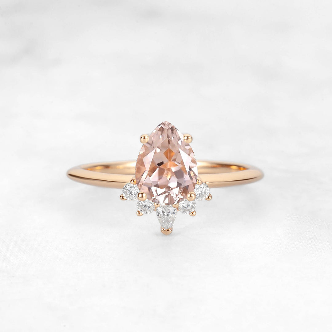 Verta Pear Morganite Engagement Ring