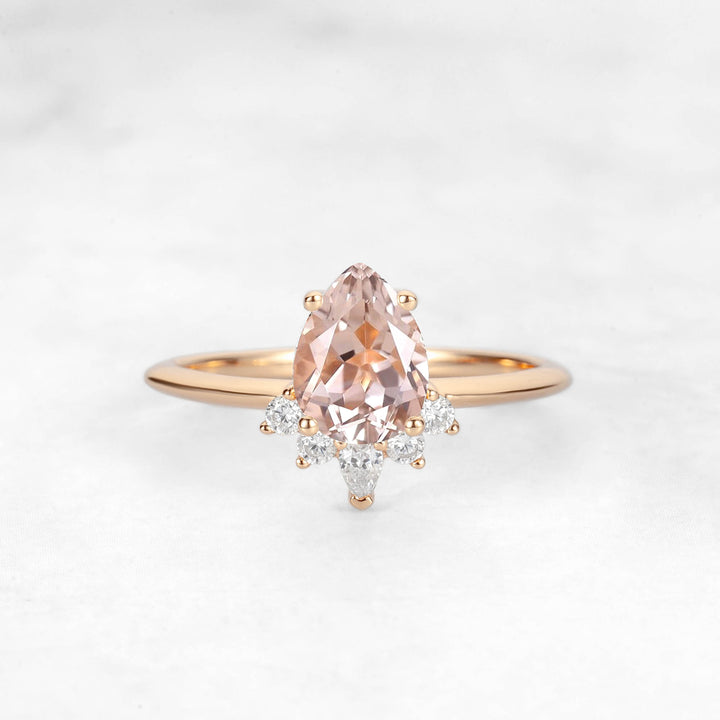 Verta Pear Morganite Engagement Ring