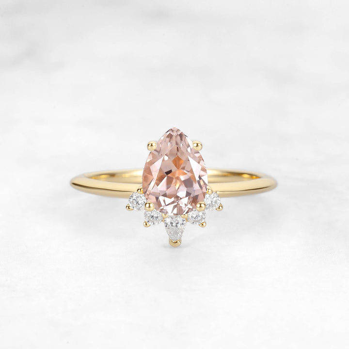 Verta Pear Morganite Engagement Ring