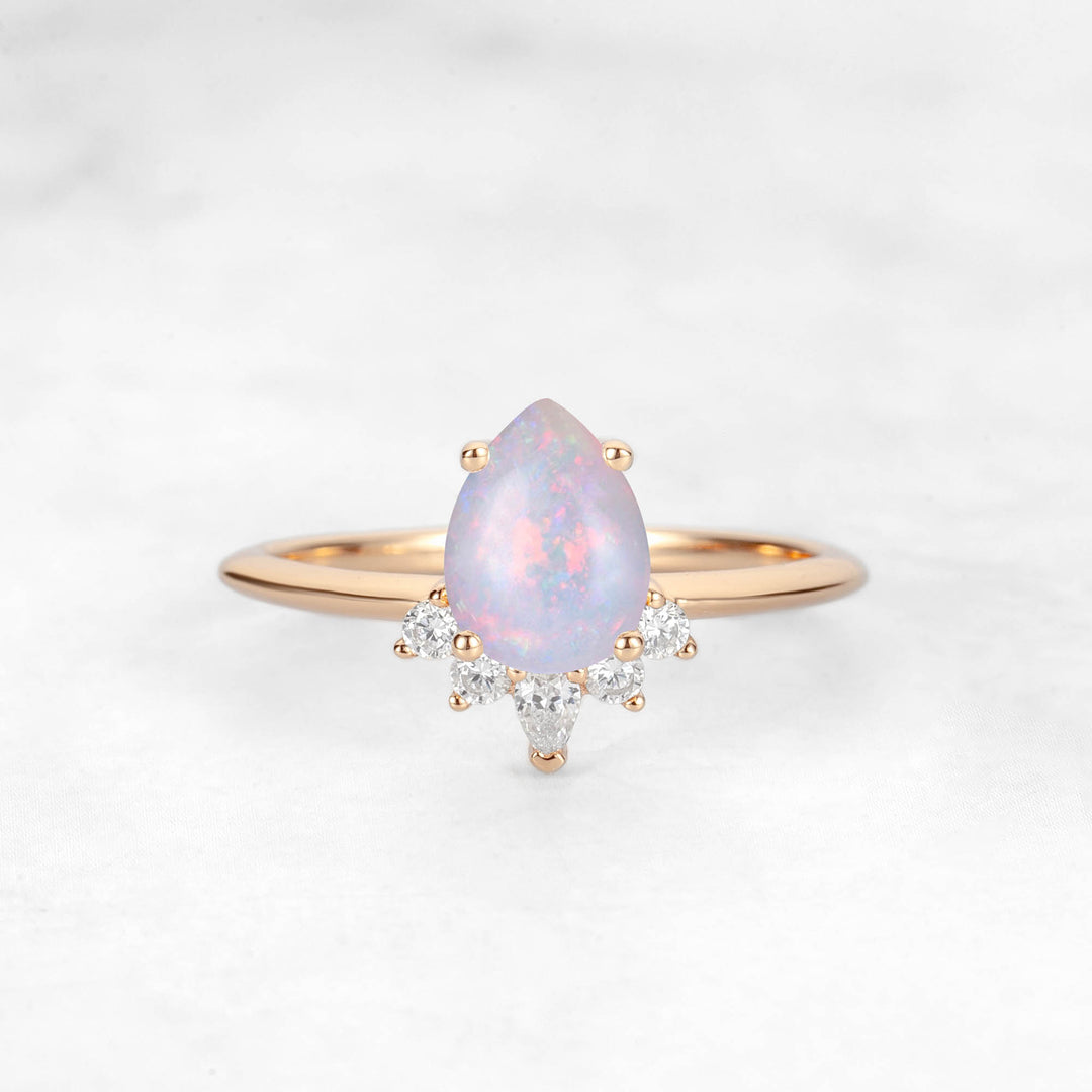 Verta Pear Opal Engagement Ring