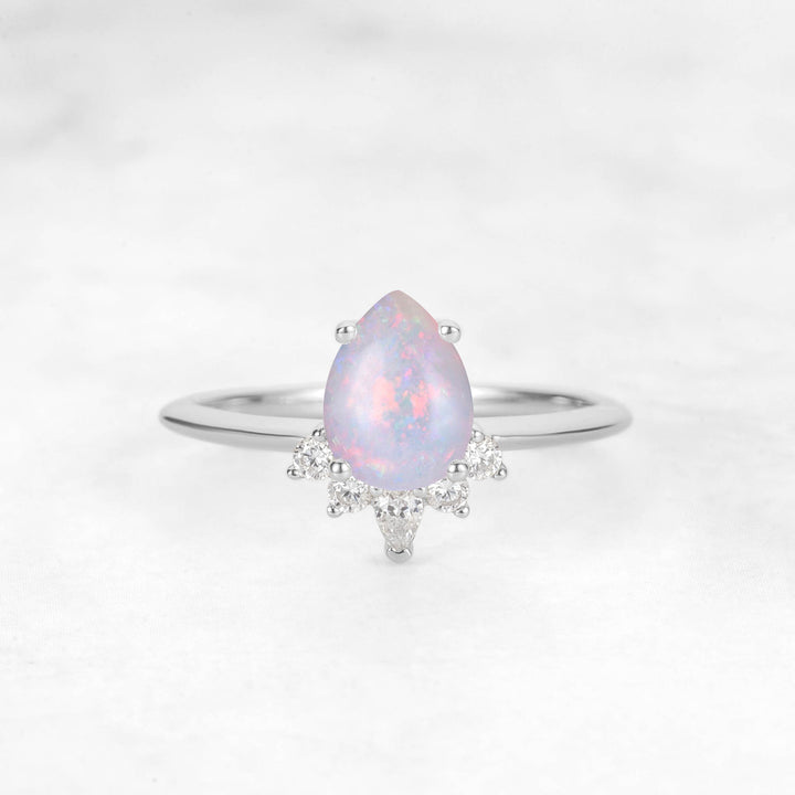 Verta Pear Opal Engagement Ring