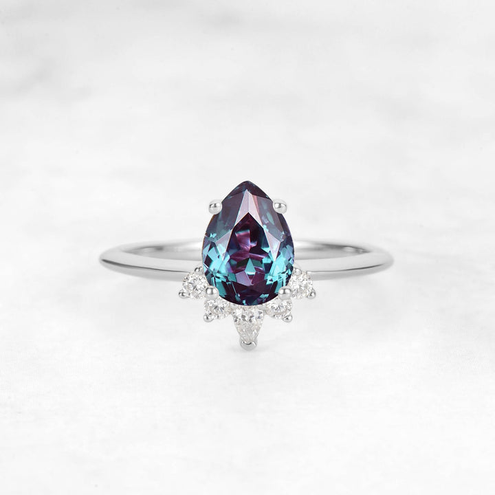 Verta Pear Alexandrite Engagement Ring