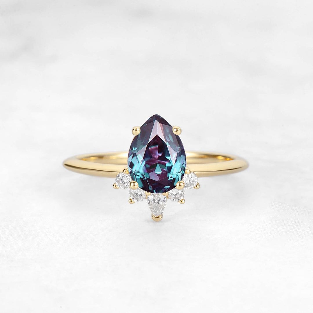 Verta Pear Alexandrite Engagement Ring