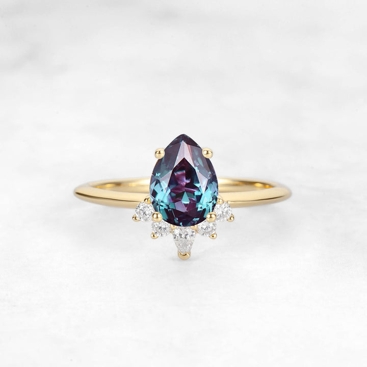 Verta Pear Alexandrite Engagement Ring