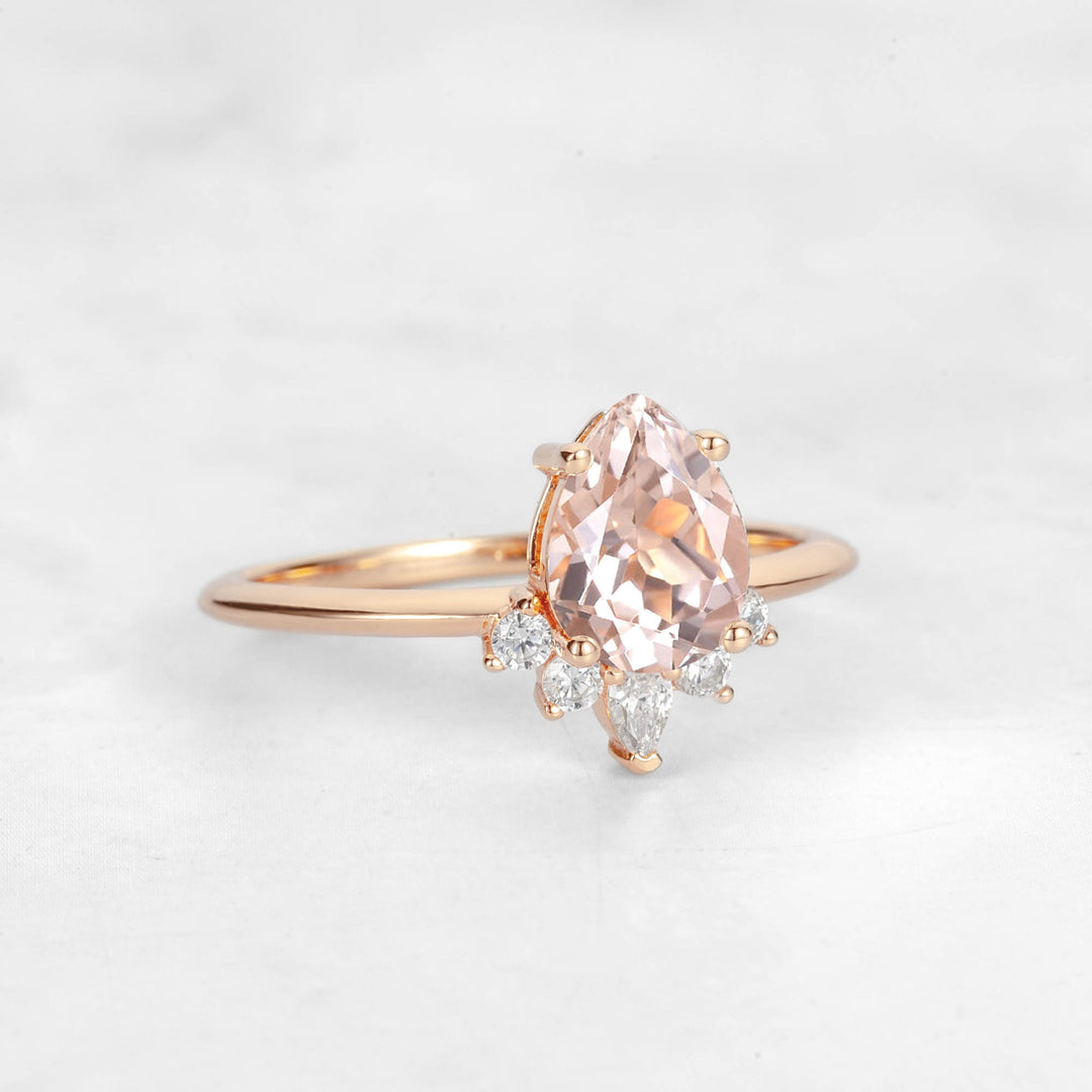 Verta Pear Morganite Engagement Ring