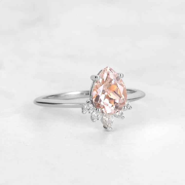 Verta Pear Morganite Engagement Ring