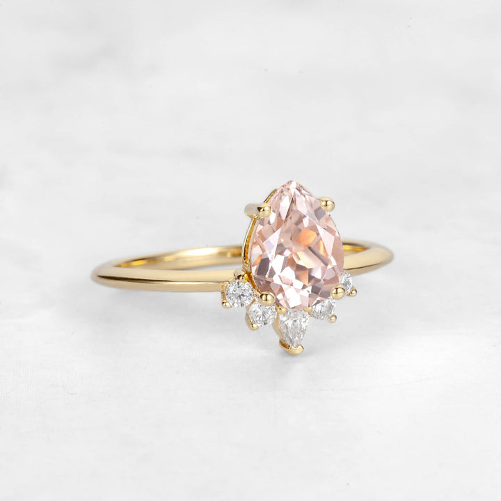 Verta Pear Morganite Engagement Ring