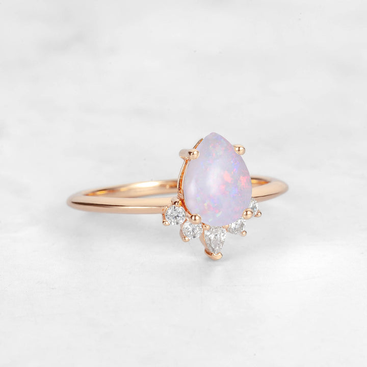 Verta Pear Opal Engagement Ring