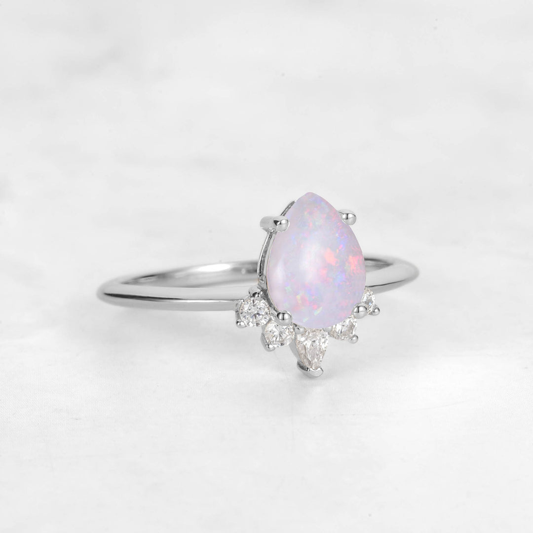 Verta Pear Opal Engagement Ring