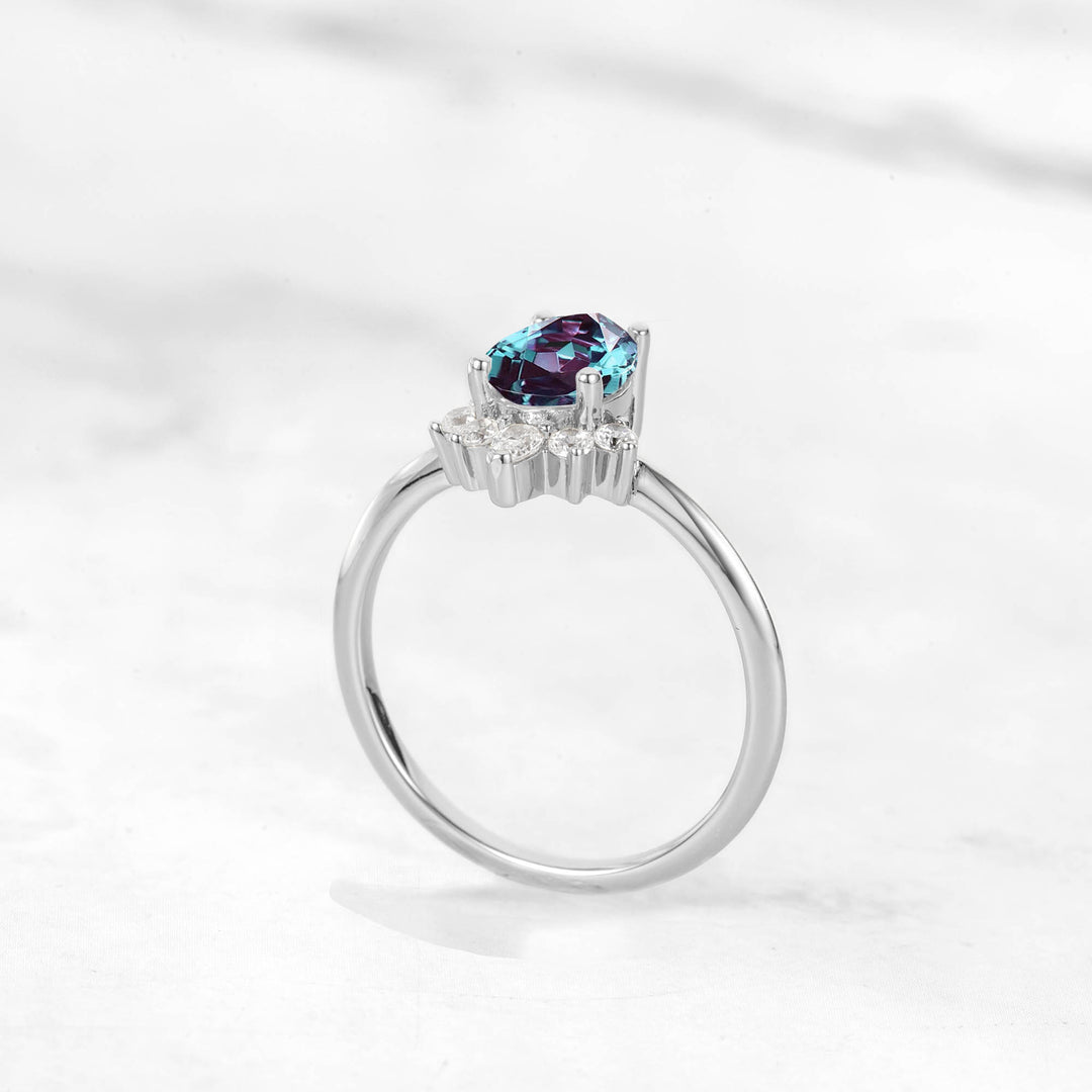 Verta Pear Alexandrite Engagement Ring