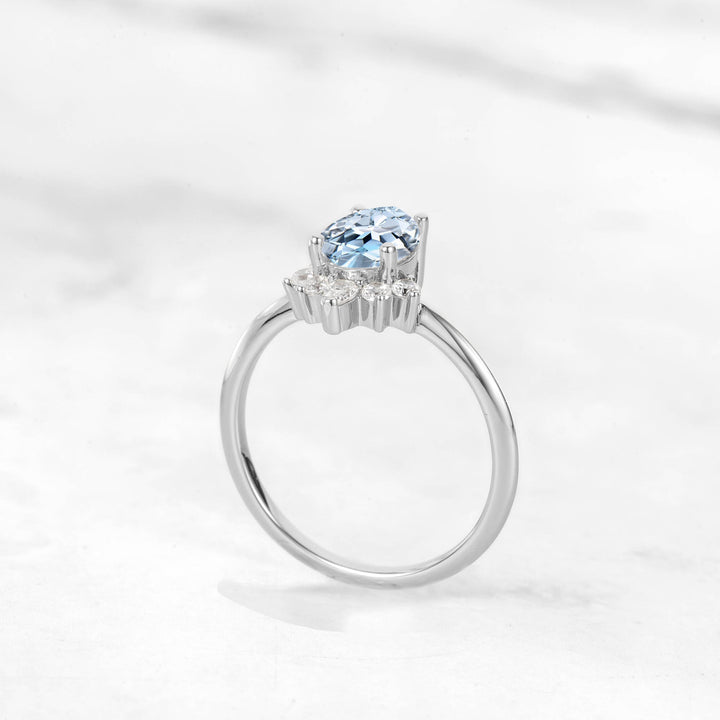 Verta Pear Aquamarine Engagement Ring