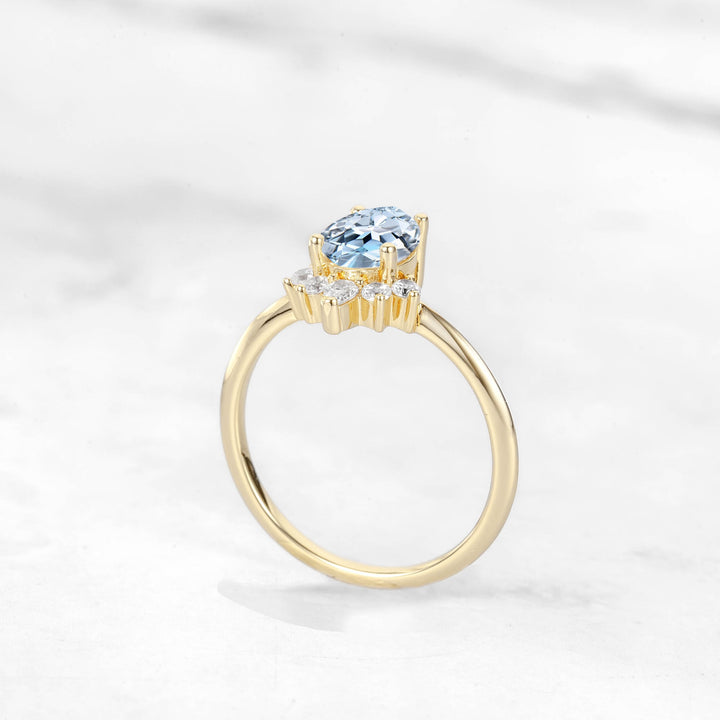 Verta Pear Aquamarine Engagement Ring