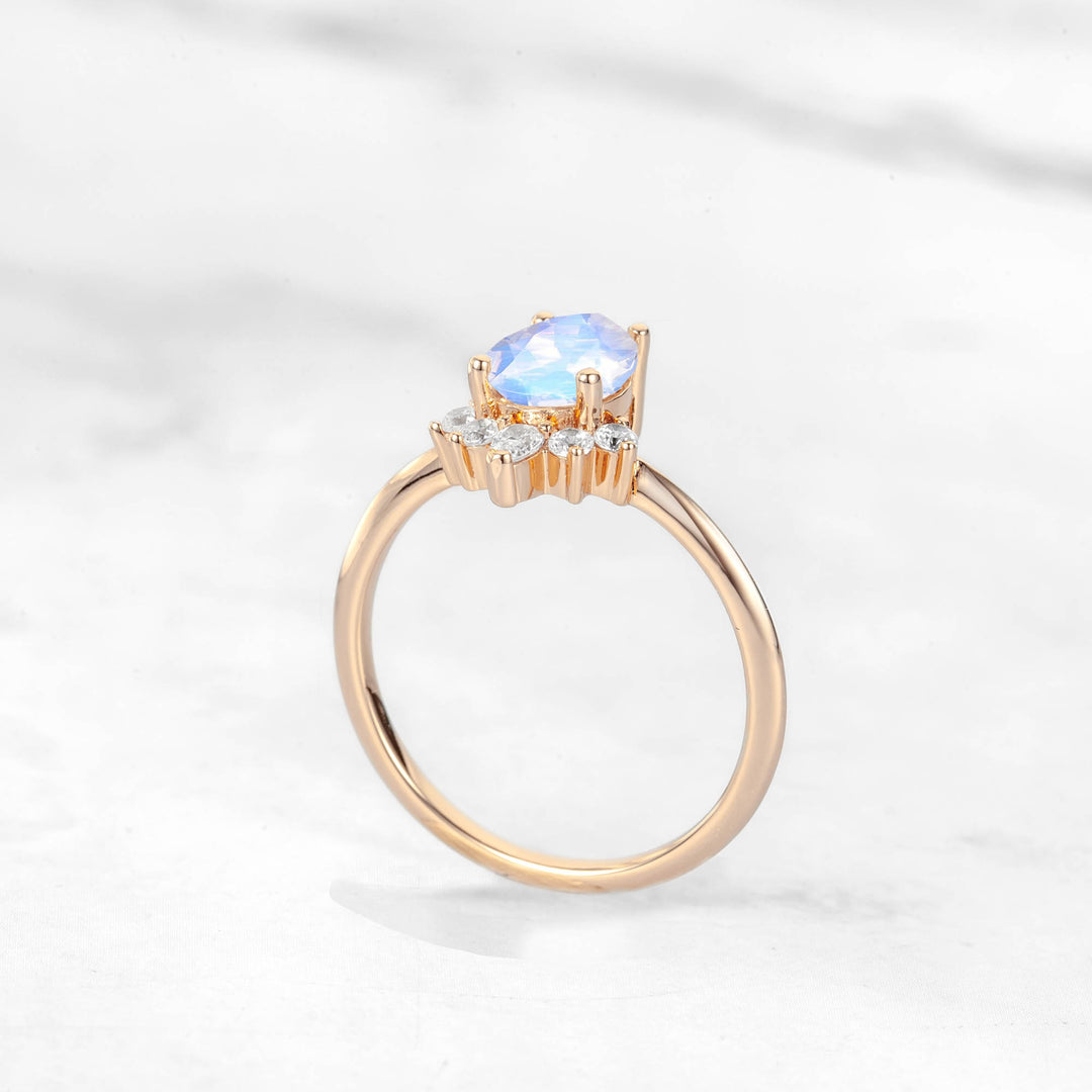 Verta Pear Moonstone Engagement Ring