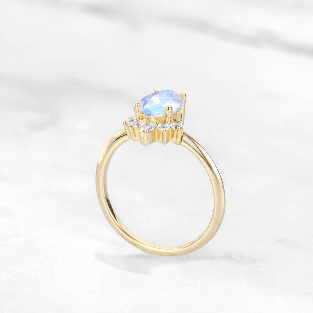 Verta Pear Moonstone Engagement Ring