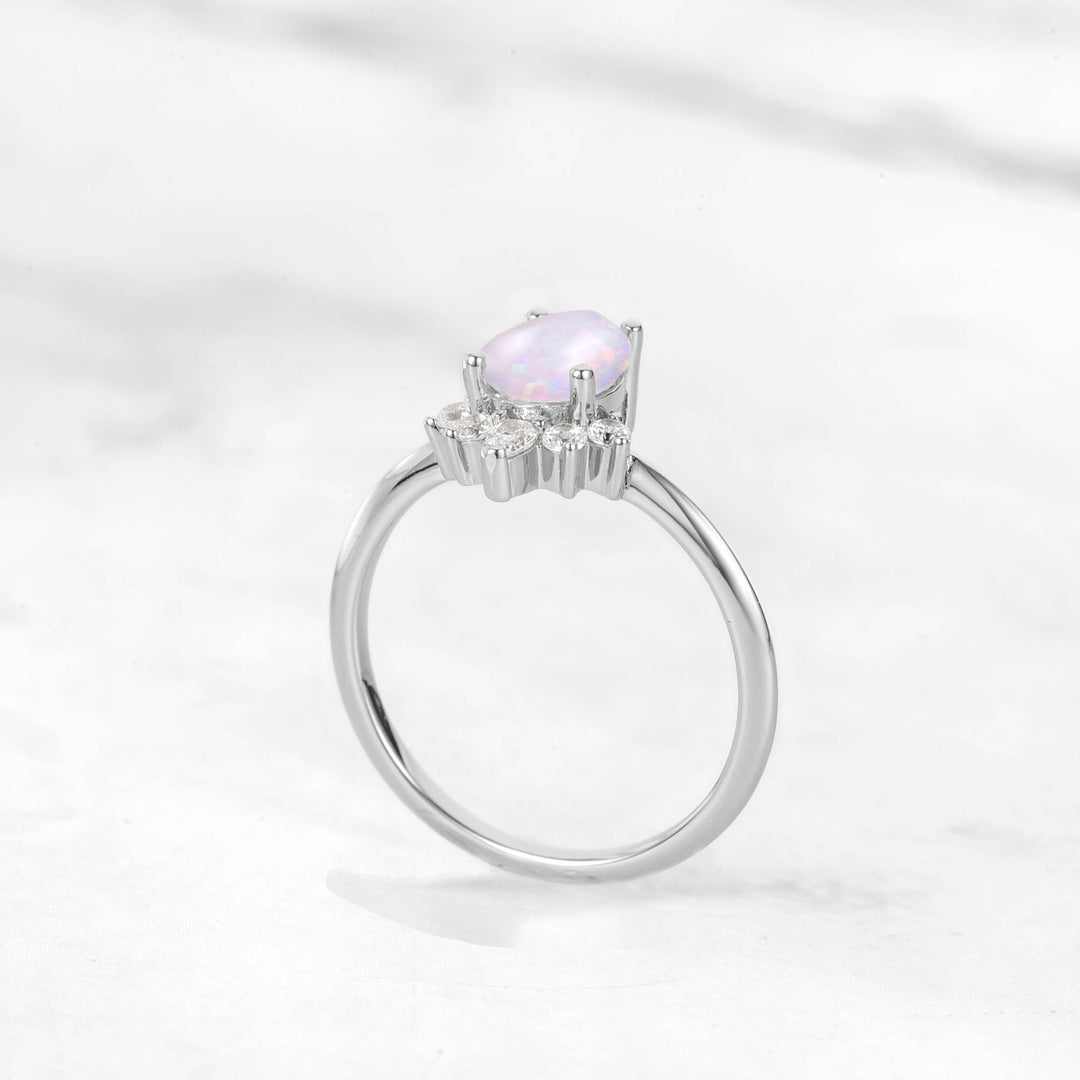 Verta Pear Opal Engagement Ring