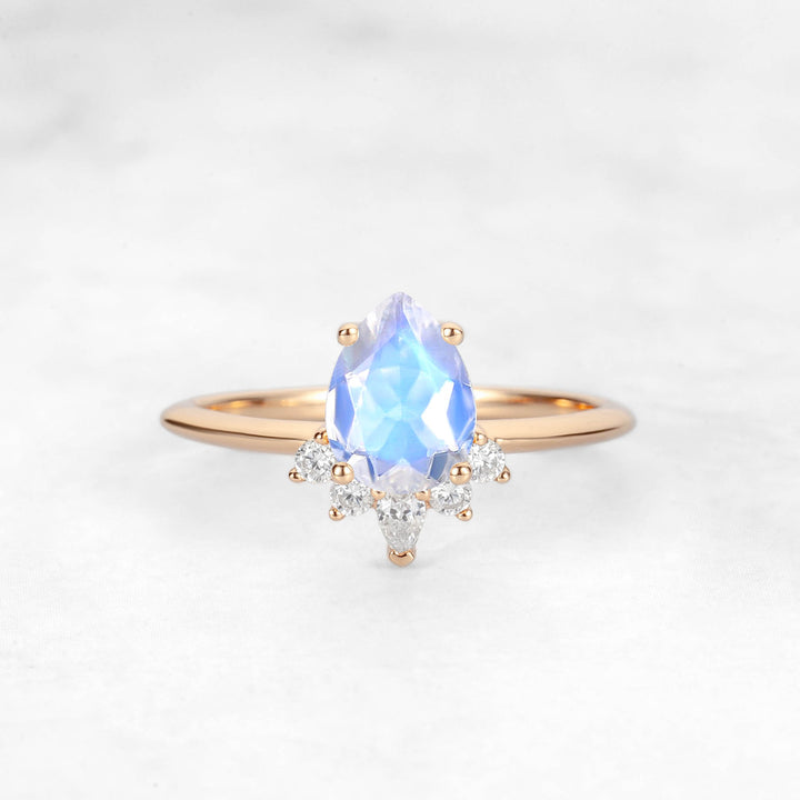 Verta Pear Moonstone Engagement Ring